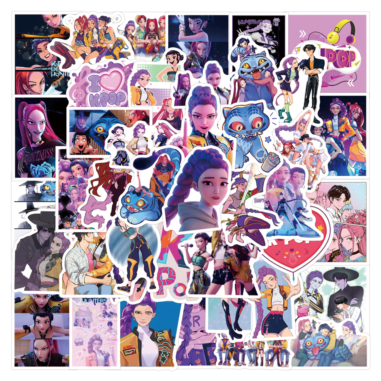 Accessories Laptop - 55/110pcs K-Pop Anime cartoon Stickers Animation